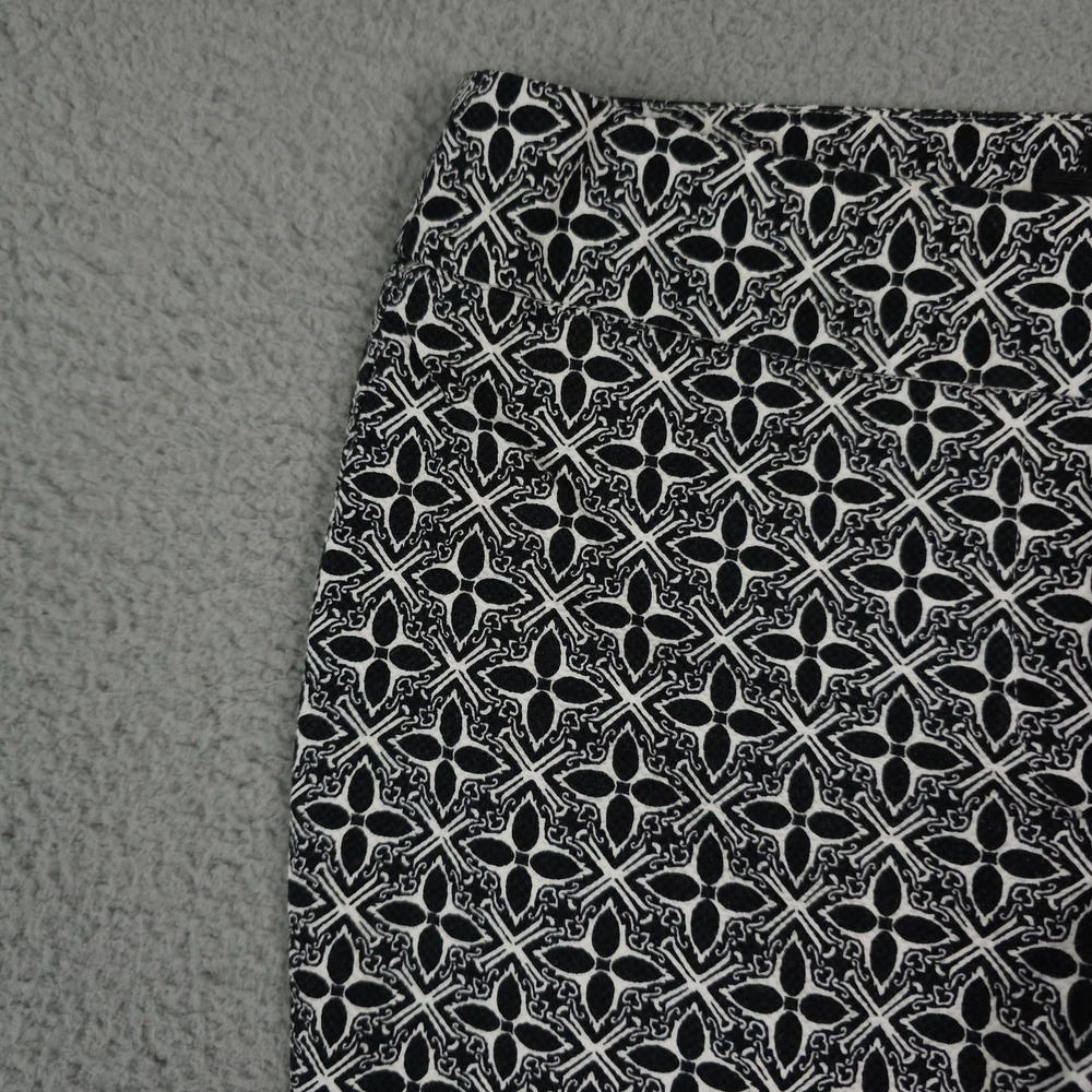 Talbots Pants Women 2 Black White Geo Star Hampshire Stretch Career Office Ankle - Picture 9 of 12